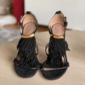 Chloe Black Suede Heel Sandal